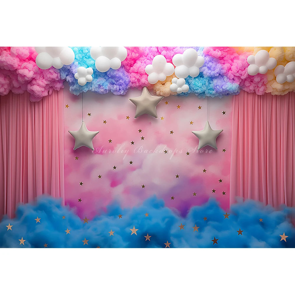 Pink Rainbow Balloons Photography Backdrop Kids Baby Cake Smash Photocall Decors Child Girls Adult Photo Shoot Studio Background