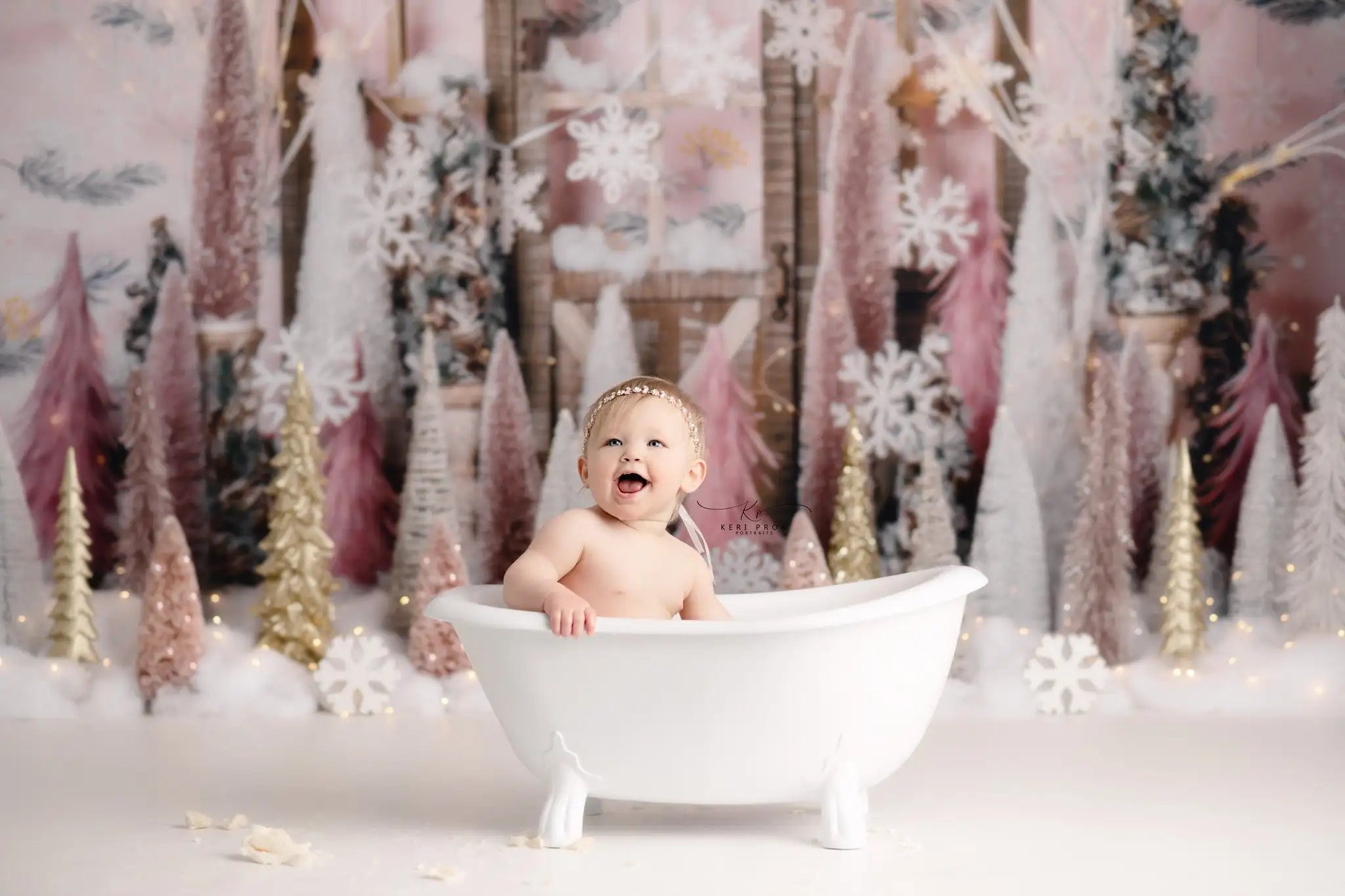 Snowflake Kisses Backdrop for Photoshoot Baby Kids Cake Smash Party Photocall Photograhy Background