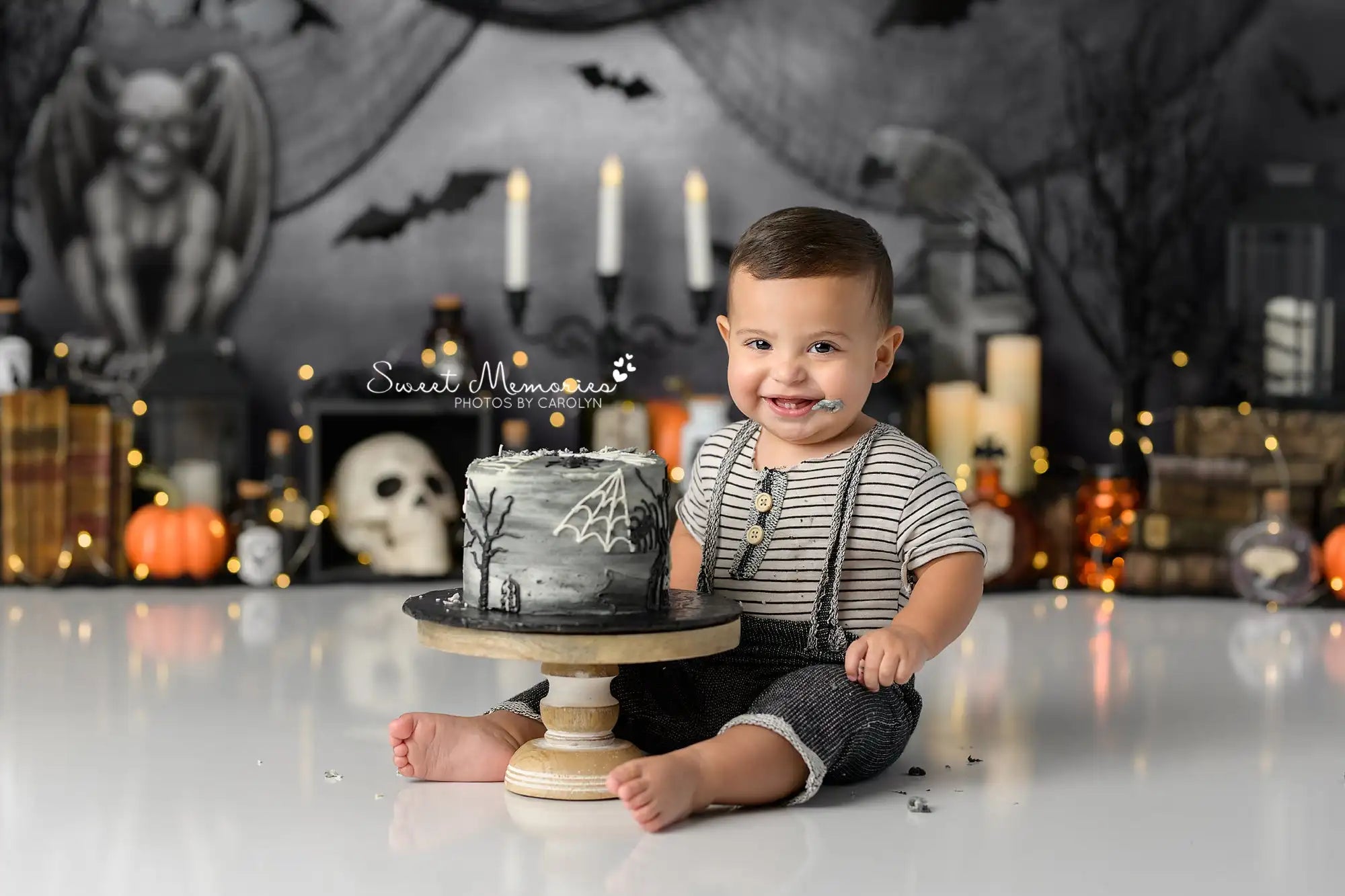 Its a Liltte Spooky One Backdrop Kids Baby 1st Birthday Photography Props Child Boys Adult Photocall Studio Backgrounds