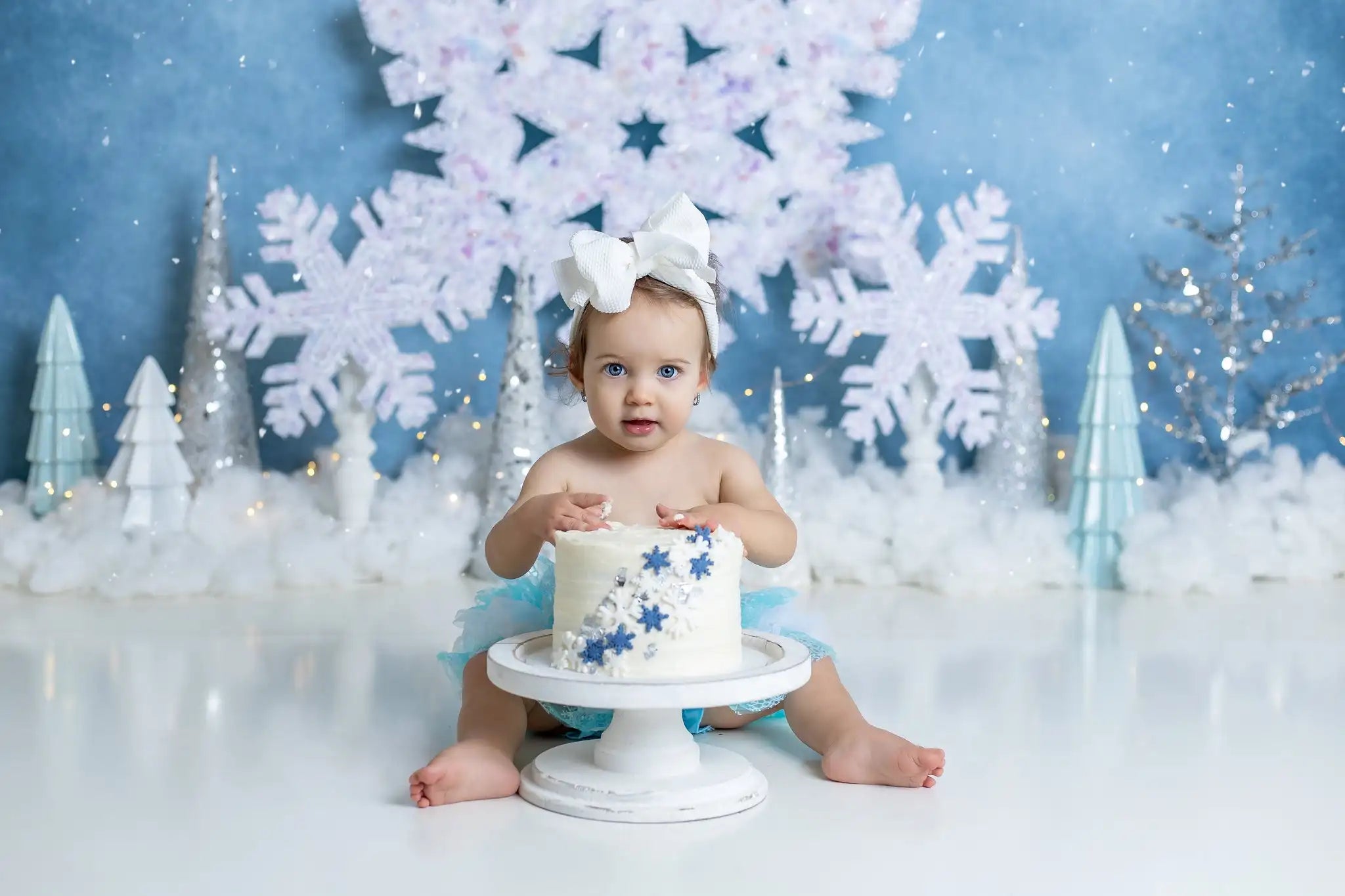 Pastel Snowflake Balloons Photography Backdrop Kids Baby Cake Smash Photocall Decors Child Adult Birthday Studio Backgrounds