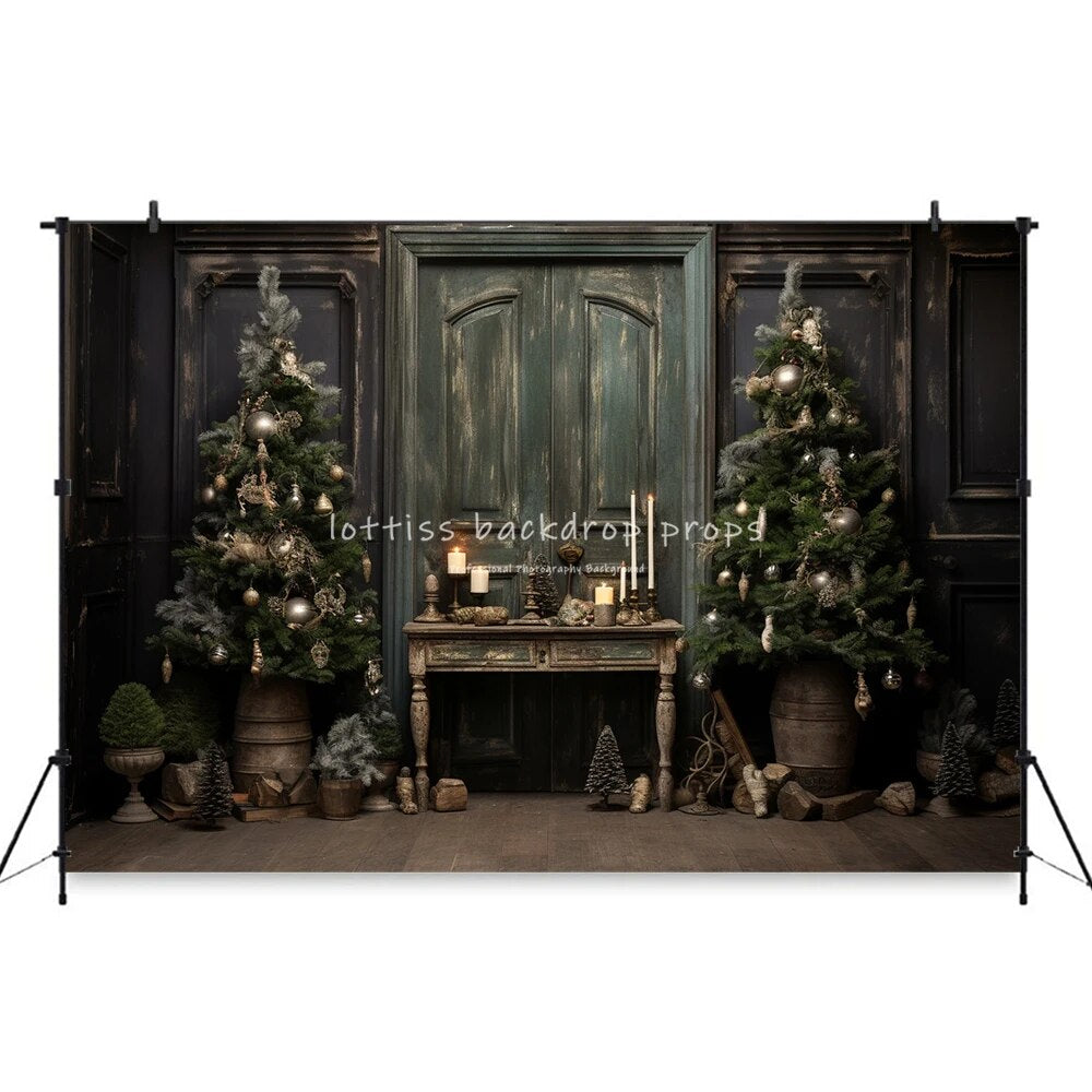 Christmas Fireplace Backdrops Kids Adult Photography Props Child Baby Photocall Decors Xmas Trees Gifts Box Festival Background