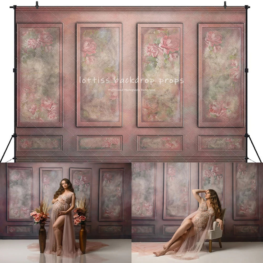 Art Rose Classic Wall Backdrops Girl Adult Photography Props Child Baby Photocall Decors Pregnant Photo Backgrounds