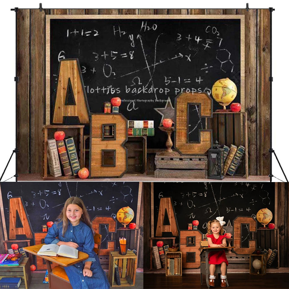 Back to School Blackboard Backdrops Kids Baby Photography Props Child Birthday Adult Photocall Decors Classroom Backgrounds