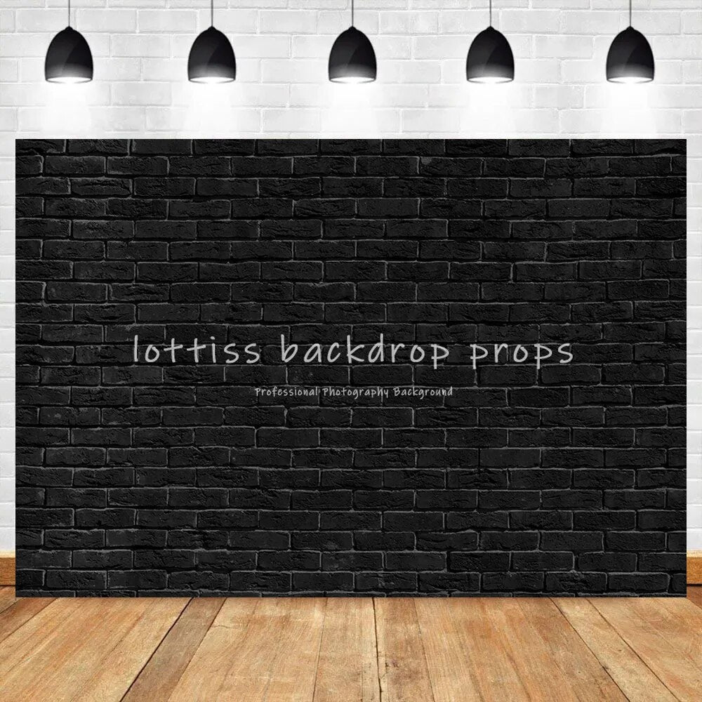 Black Brick Wall Backdrops Series-One For Photography Party Adult Portrait Kids Birthday Decor Old Broken Brick-wall Background