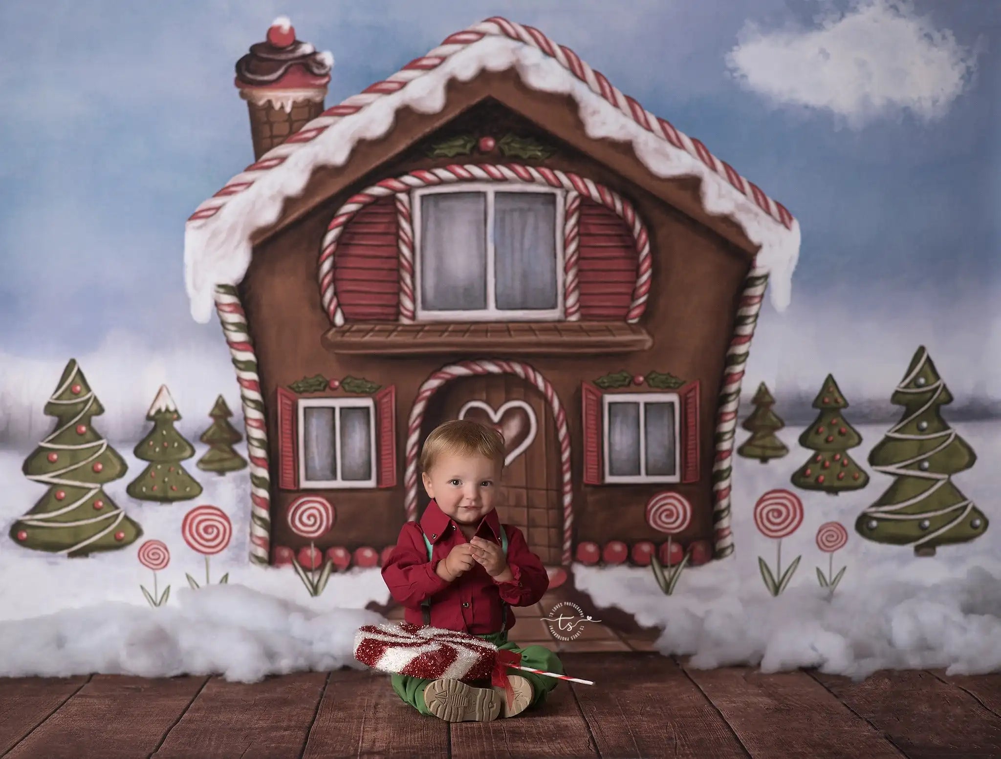 Christmas Sweet Cabin Backdrop Winter Snowy Kids Baby Cake Smash Photography Props Child Girls Adult Birthday Backgrounds