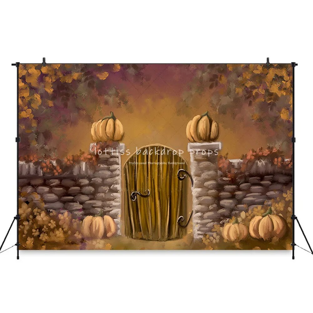 Halloween Spooky Pumpkin House Backdrops Kids Baby Photograpy Props Adult Child Birthday Cake Smash Festival Background