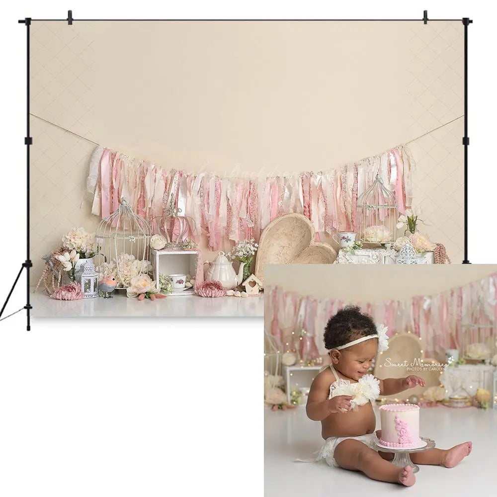 Spring Floral Balloons Photography Backdrop Kids Baby Cake Smash Photocall Decor Boho Rainbow Child Girl Adult Studio Background