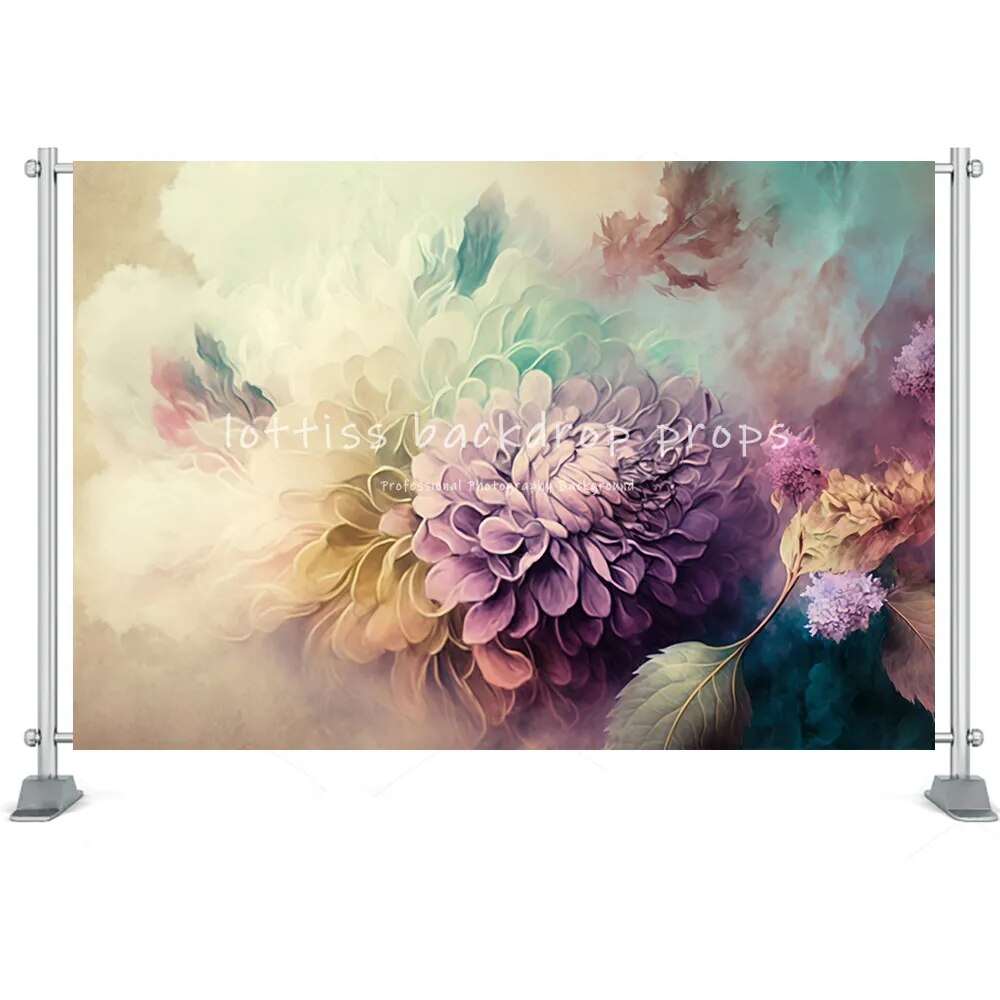 Adult Art Photography Backdrop Watercolor Hand Painting Floral Abstract Decor Kids Pregnant Photocall Baby Birthday Photostudio