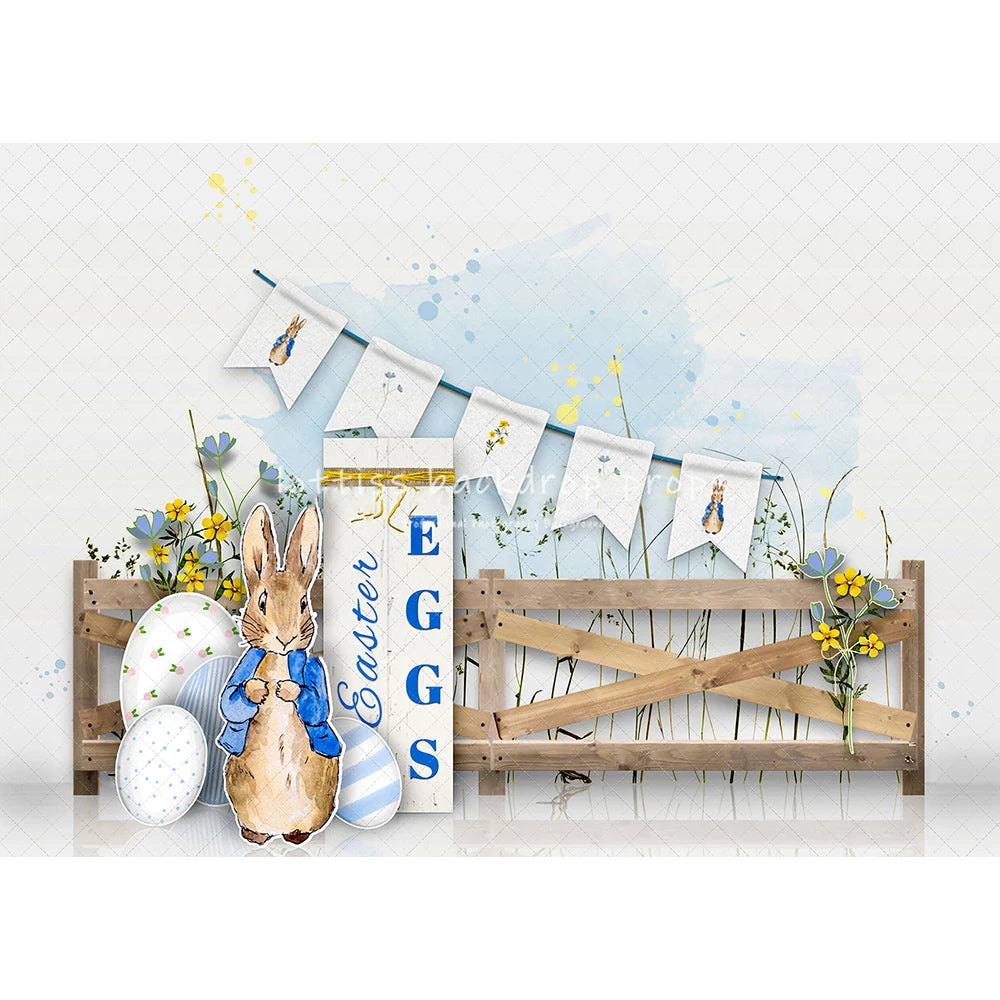 Spring Bunny Easter Backdrops Kids Baby Photography Props Child Adult Photocall Decors Farm Doors Windows Garden Backgrounds