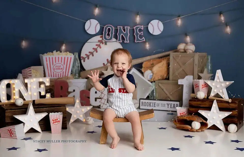 Baseball Sports Backdrop Kids Cake Smash Photography Props Child Baby 1st Birthday Photocall Decor Studio Backgrounds