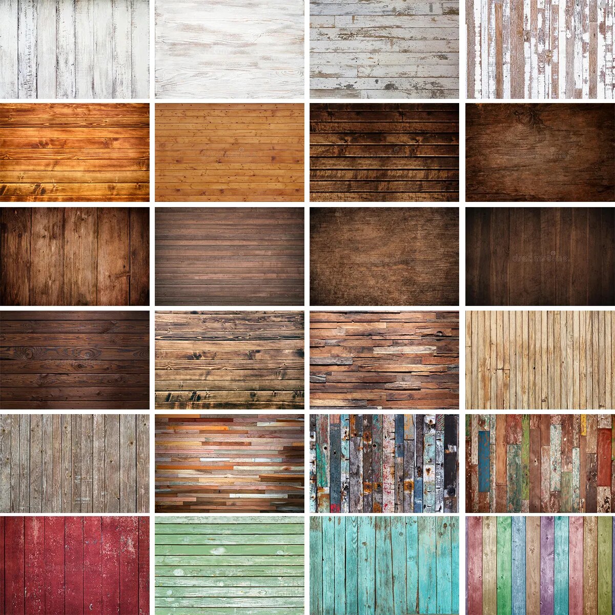 Wood Board Themed Background Cloth For Photography Baby Birthday Party Kids Portrait Mottled Paint Brown Wooden Backdrop Props