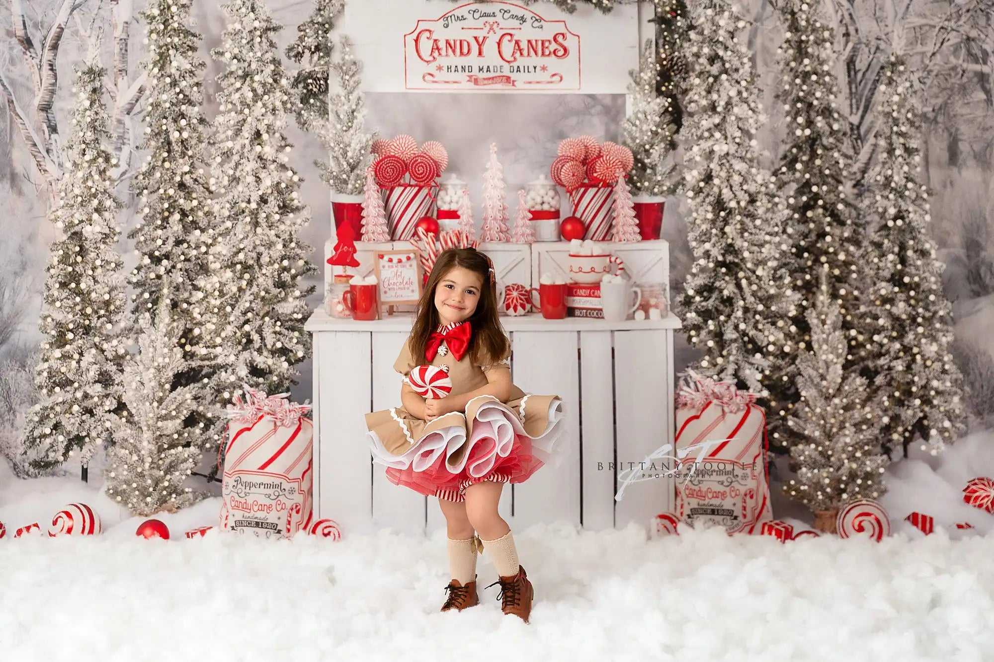 Christmas Candy Station Backdrop Kids Baby Cake Smash Photography Props Child Girls Adult Birthday Studio Backgrounds