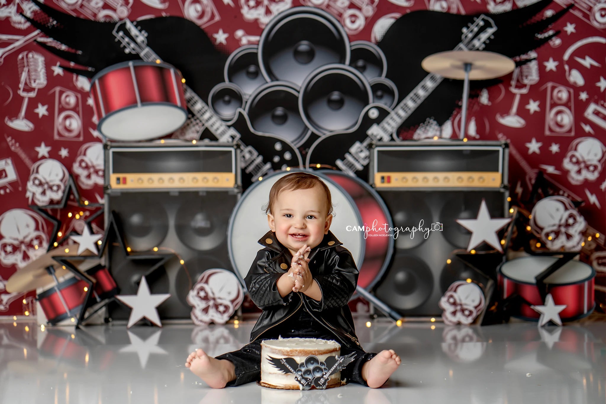 Crazy Musical Instrument Photography Backdrop Kids Baby 1st Birthday Photocall Decors Child Boys Adult Cake Smash Backgrounds