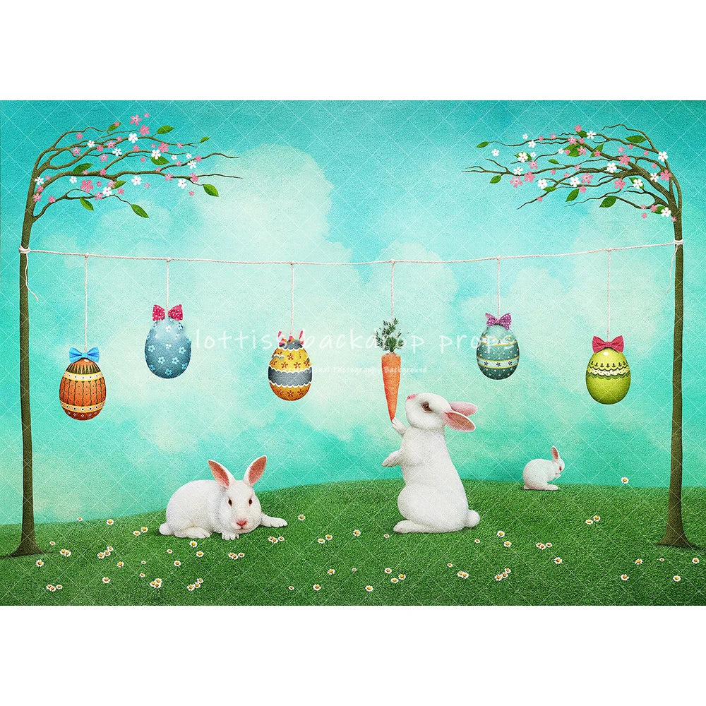 Easter Eggs Bunny Backdrops Kids Baby Photography Child Adult Festival Photocall Decors Spring Forest Farm Barn Door Backgrounds