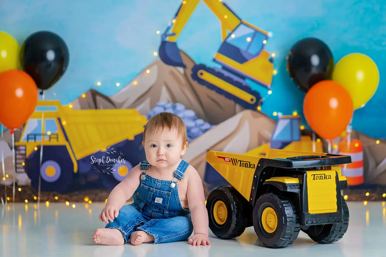 Digger Day Photography Backdrop Kids Baby Cake Smash Photocall Decors Child Adult Photo Studio Backgrounds