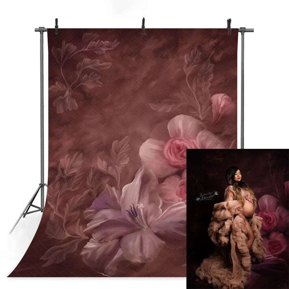 Art abstrait fleurs photographie décors maternité Portrait peinture fond Floral femme enceinte nouveau-né Photostudio 