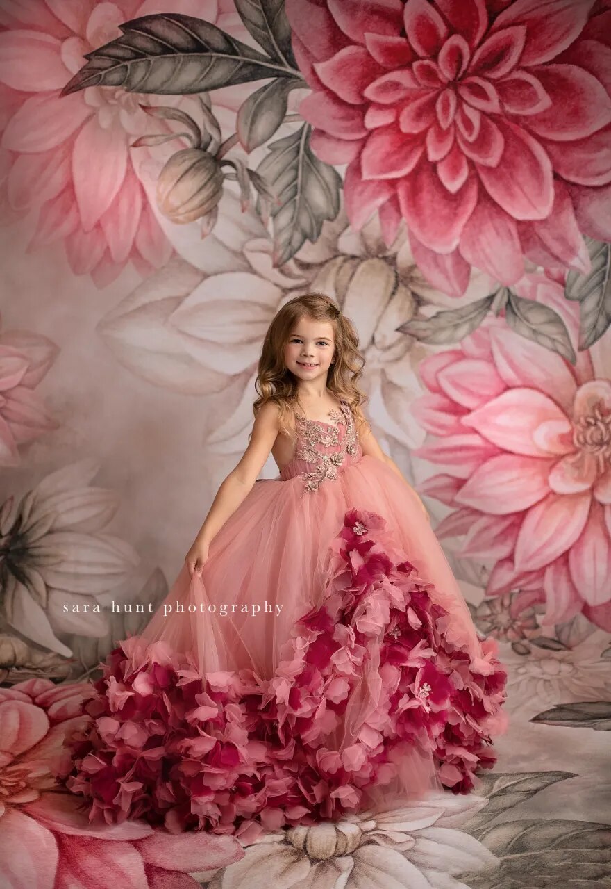 Watercolor Flowers Backdrops Girls Pregnant Woman Photography Artistic Portrait Background Children Newborn Photo Studio Props