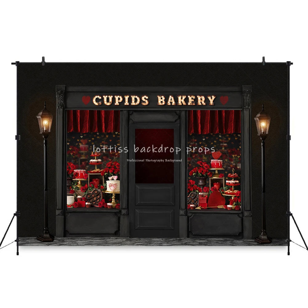 Valentine's Day Store Backdrops Kids Girl Photocall Decors Child Baby Photo Valentine Rose Market Backgrounds