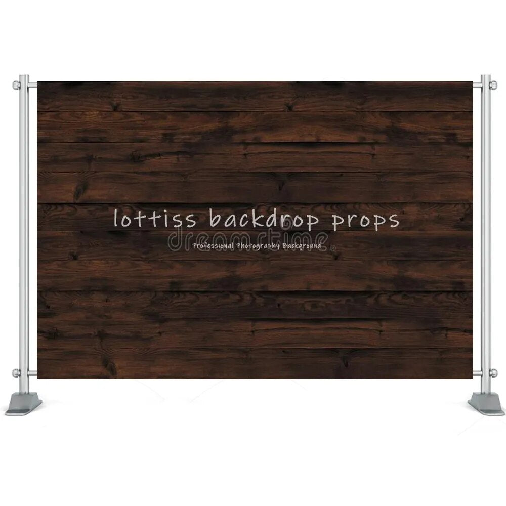 Dark Brown Wood Board Background Series-One For Photography Baby Birthday Party Kids Portrait Rustic Planks Backdrop Cloth