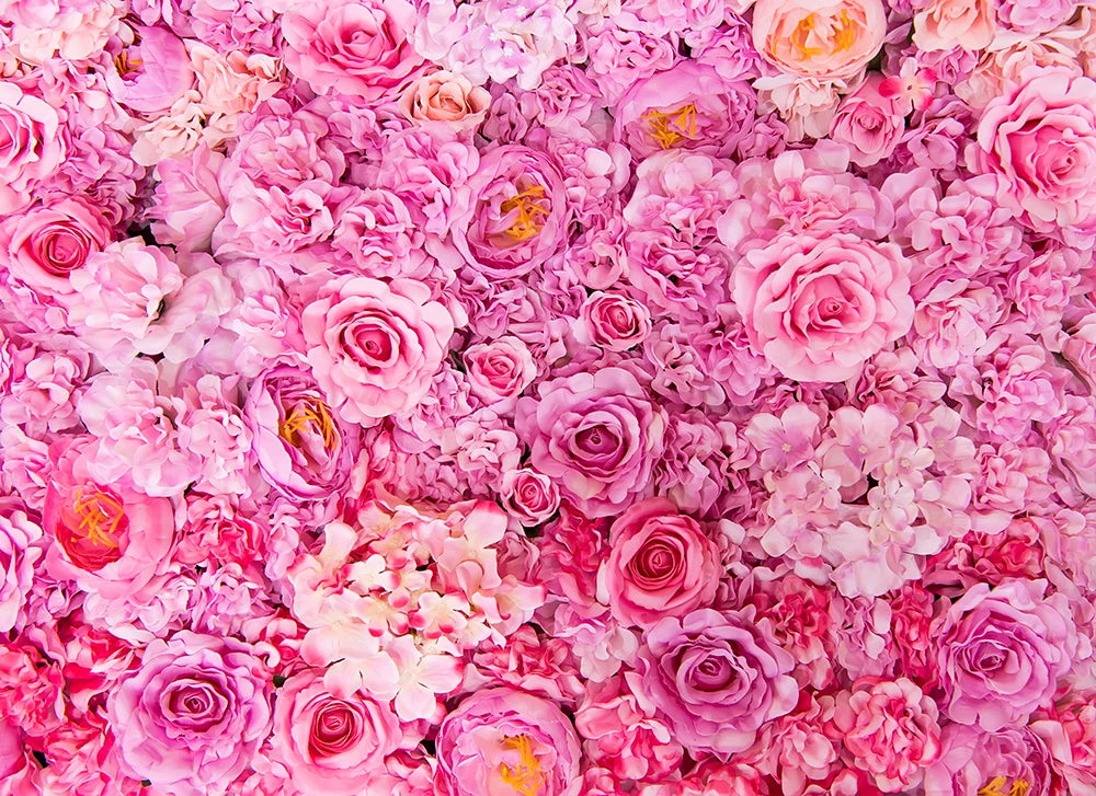 Pink Red Flower Wall Backdrops Kids Adult Photography Props Child Baby Photocall Decors Wedding Birthday Ceremong Background