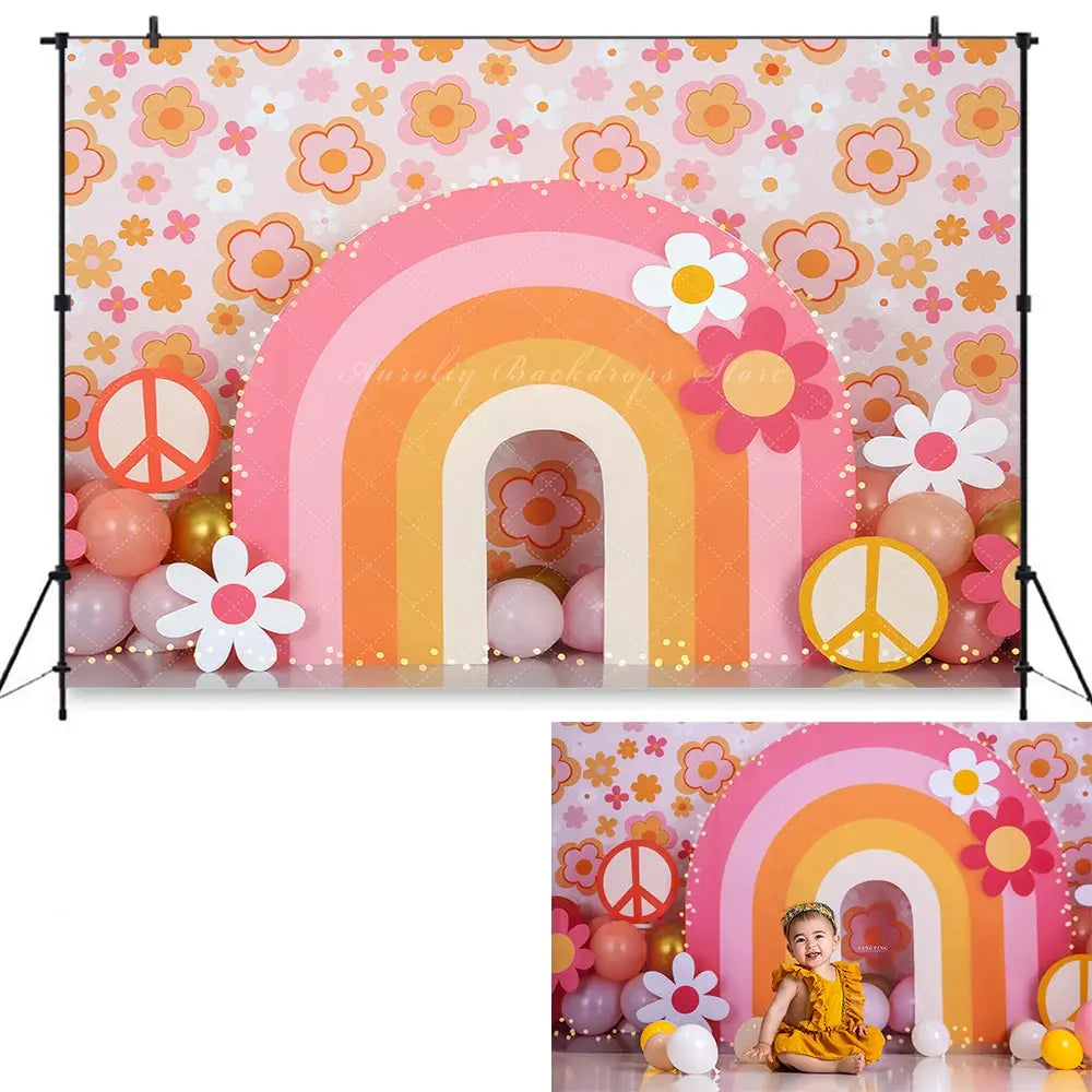 Spring Floral Balloon Arch Photo Backdrop Kids Baby Birthday Party Decors Child Adult Family Photo Shoot Studio Backgrounds