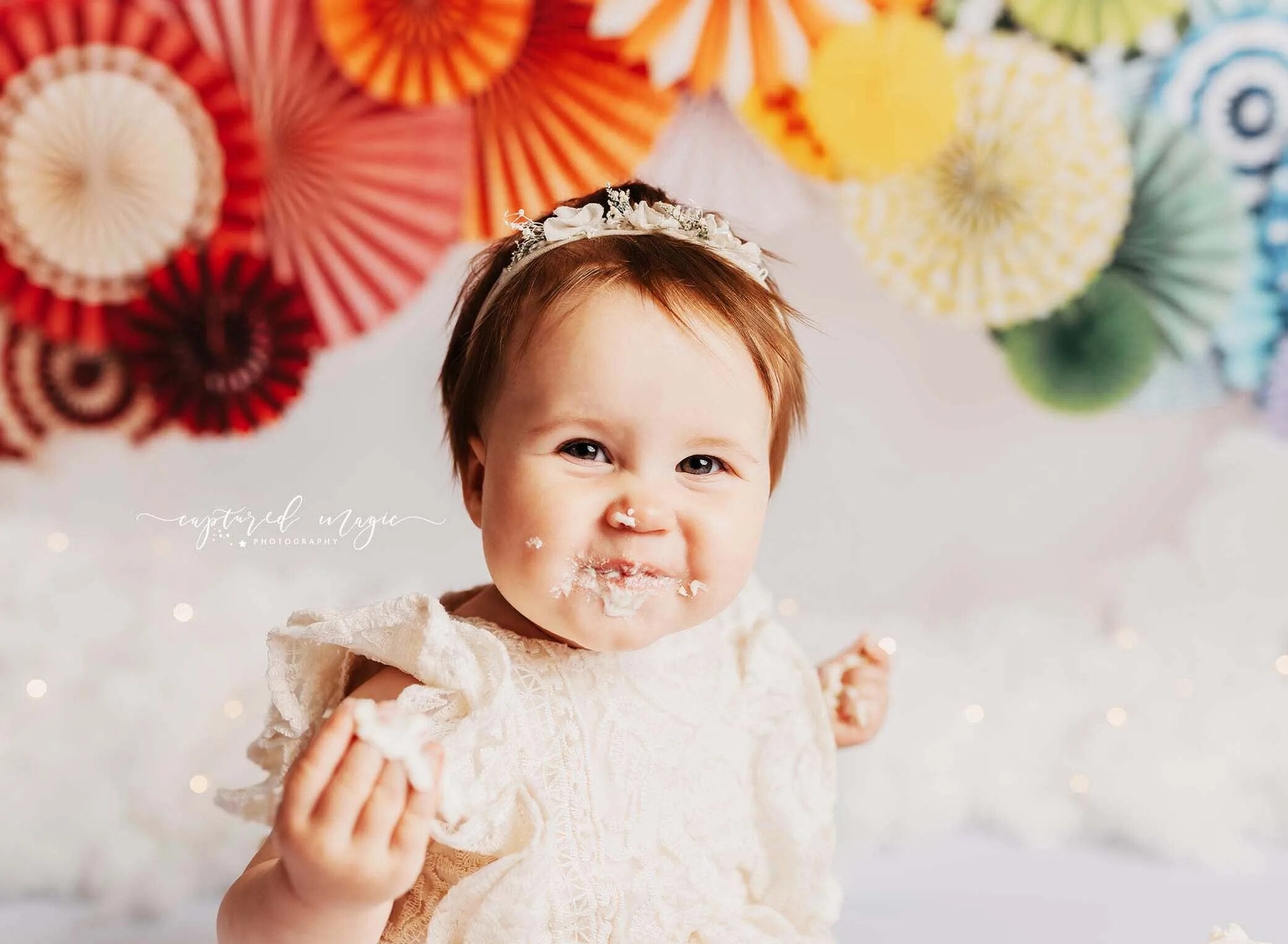 Rainbow Honey Pie Backdrops Kids Baby Photorgraphy Props Child Adult Photocall Decors Cake Smash Birthday Background