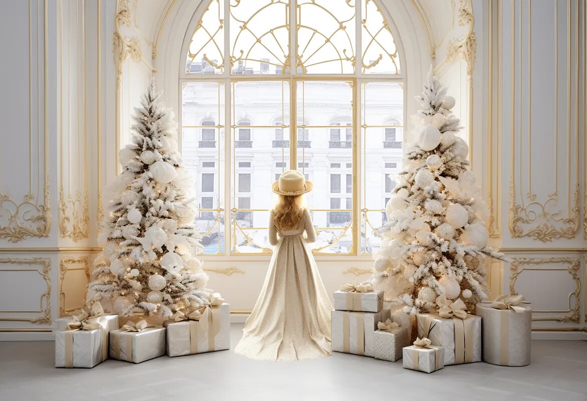 Winter Living Room Backdrops Christmas Kids Adult Photography Props Child Baby Wedding House Castle Background