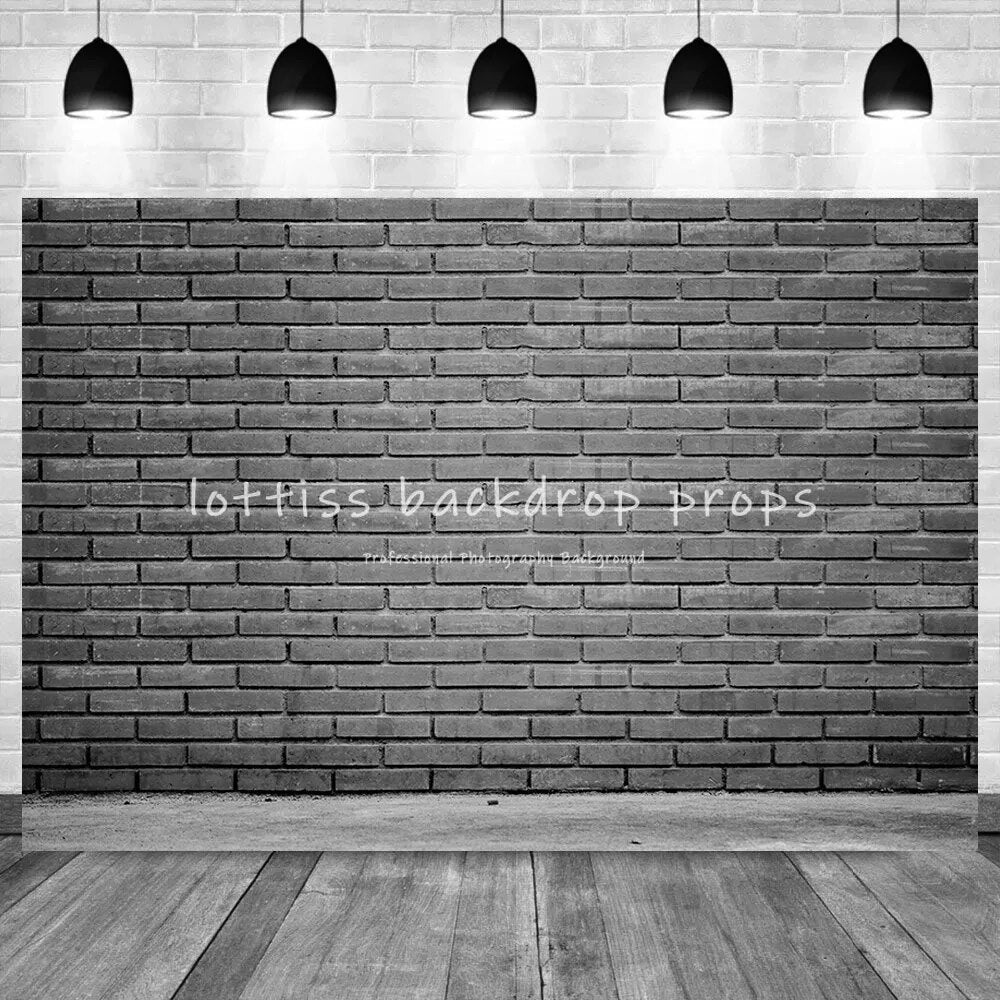 Black Brick Wall Backdrops Series-Two For Photography Kids Portrait Adult Birthday Decor Old Broken Brick-wall Background