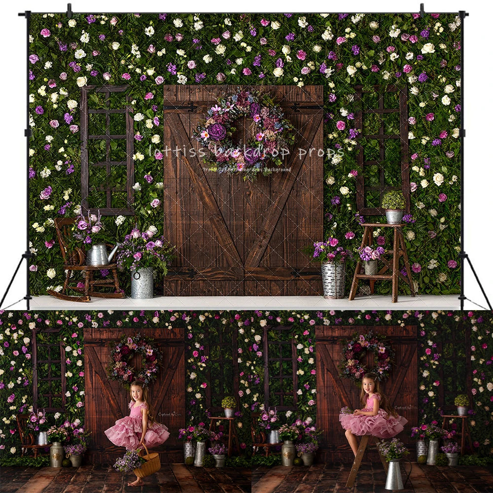 Spring Rural Scenery Backdrops Kids Baby Birthday Cake Smash Photography Child Adult Photocall Decors Floral Garden Backgrounds