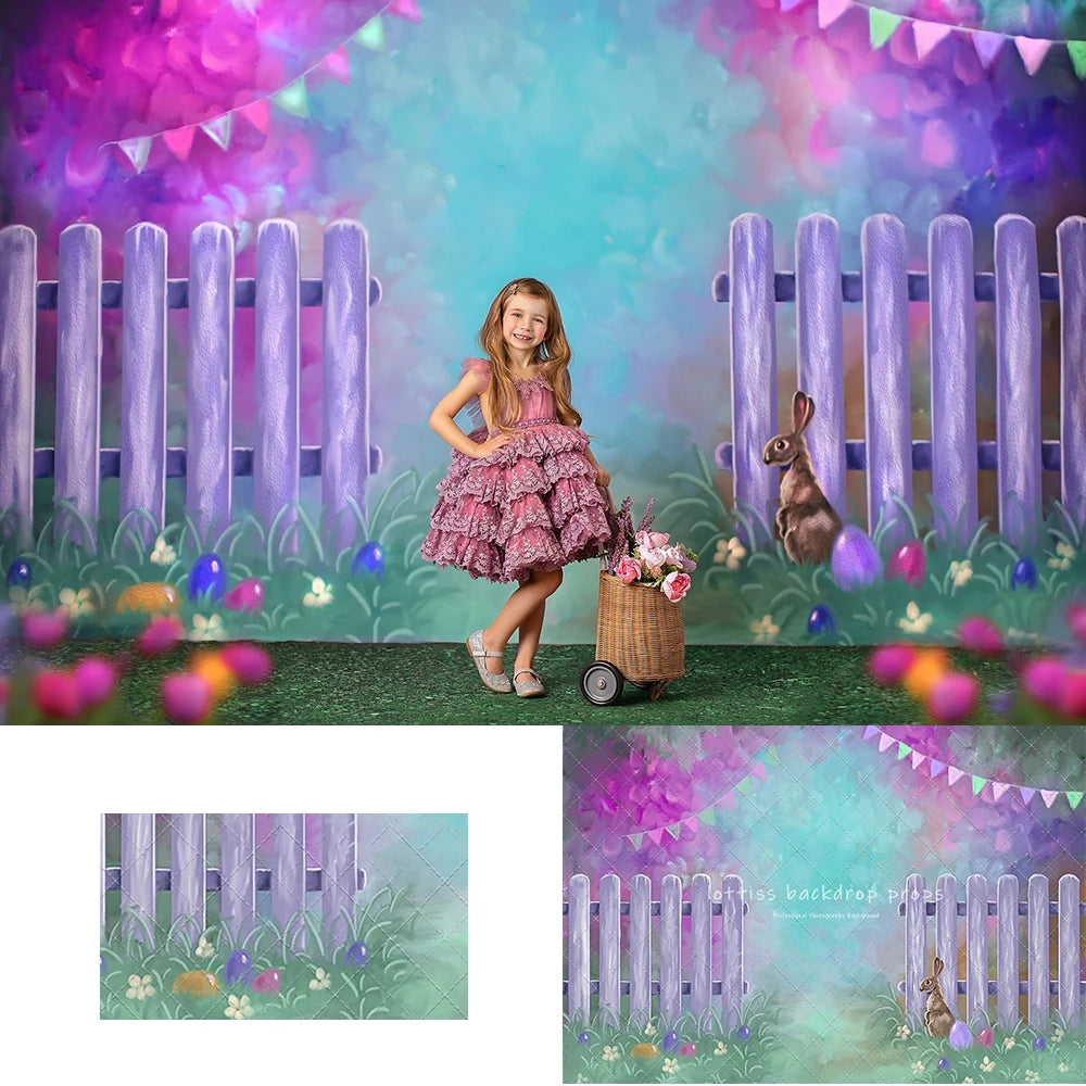 Garden Entrance Bunny Backdrops Kids Baby Photography Child Adult Photocall Spring Easter Backgrounds