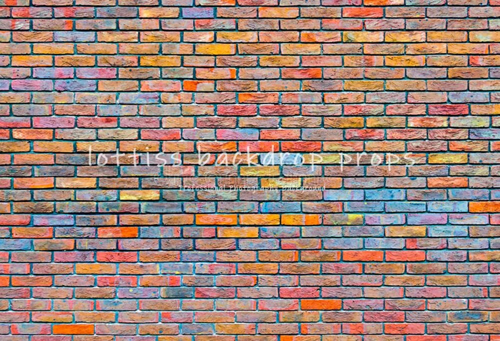 Colored Brick Wall Backdrops For Photography Adult Portrait Kids Birthday Decor Old Colorful Red Pink Brick-wall Background