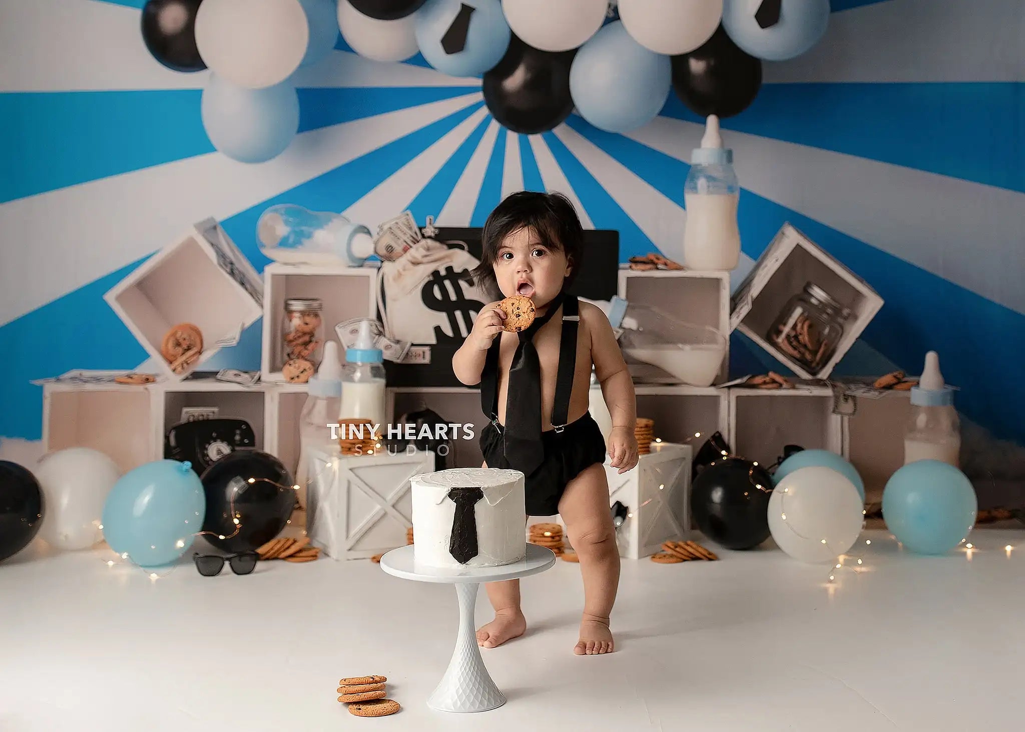 Boss Baby Shower Backdrop Kids Cake Smash Photography Props Child 1st Birthday Party Photoshoot Studio Backgrounds