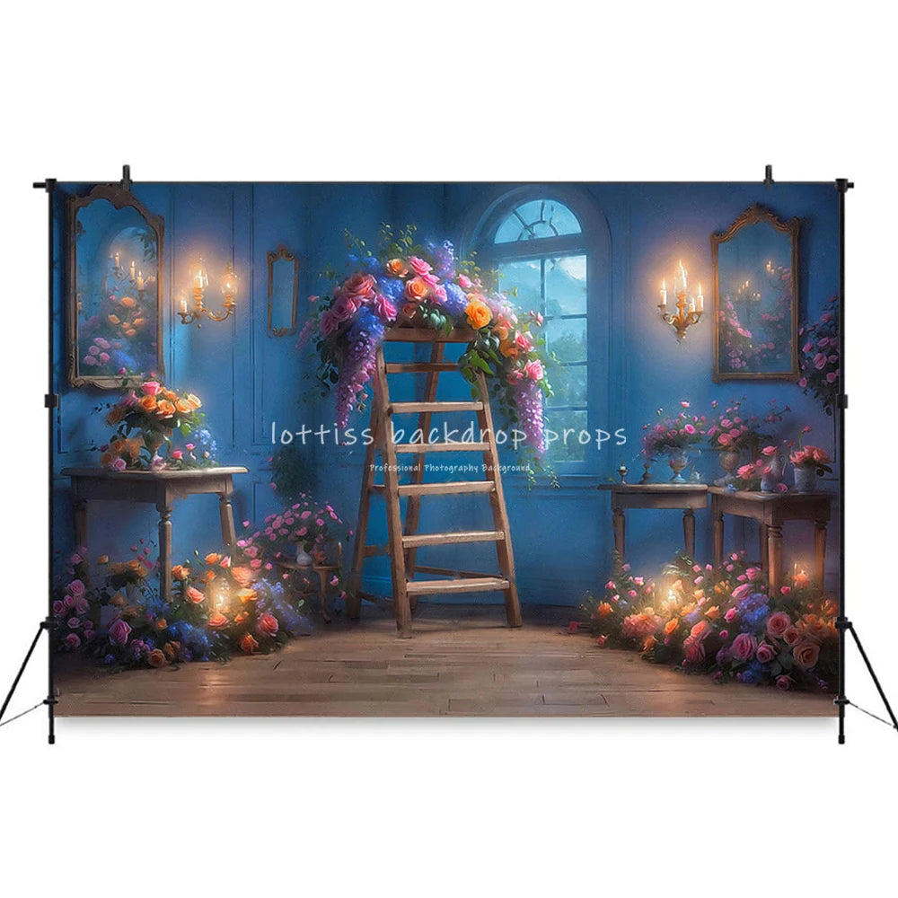 Spring Blossom Boutique Backdrops Kids Girl Photography Child Adult Photocall Decors Floral Market Kitchen Garden Backgrounds