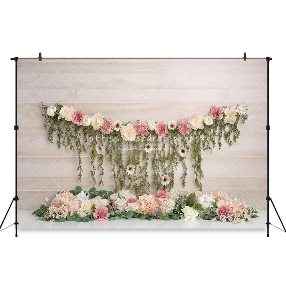 Spring Floral Wall Backdrops Kids Baby Photography Child Adult Photocall Cake Smash Birthday Photocall Floral Martets Background