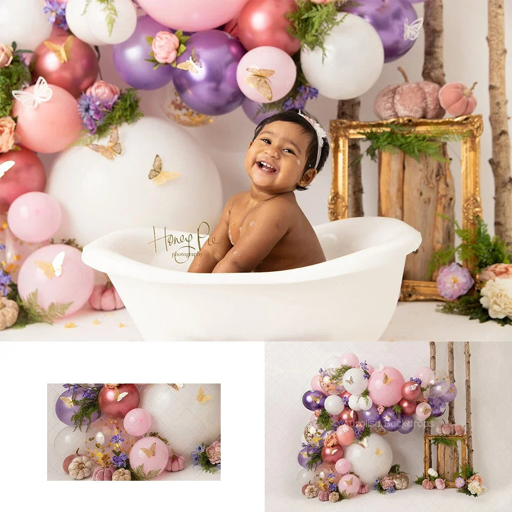 Butterfly Forest by Honey Pie Backdrops Kids Baby Cake Smash Phhotography Props Child Photocall Decors Balloons Background