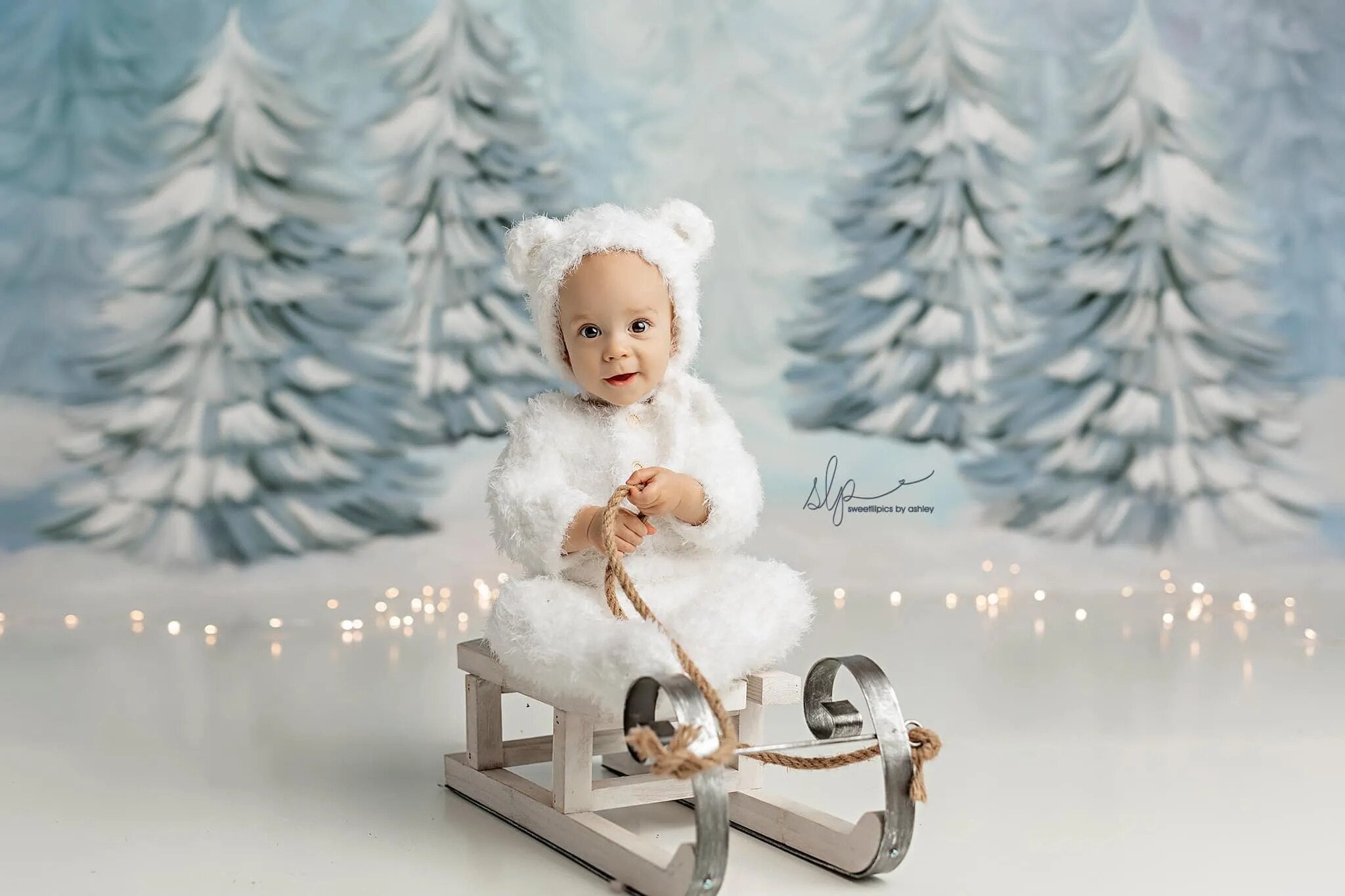 Arrière-plan de forêt enneigée d'hiver, accessoires de photographie de Portrait pour enfants et adultes, pour séance photo de bébé fille, pour studio photo, arrière-plan de neige de noël 