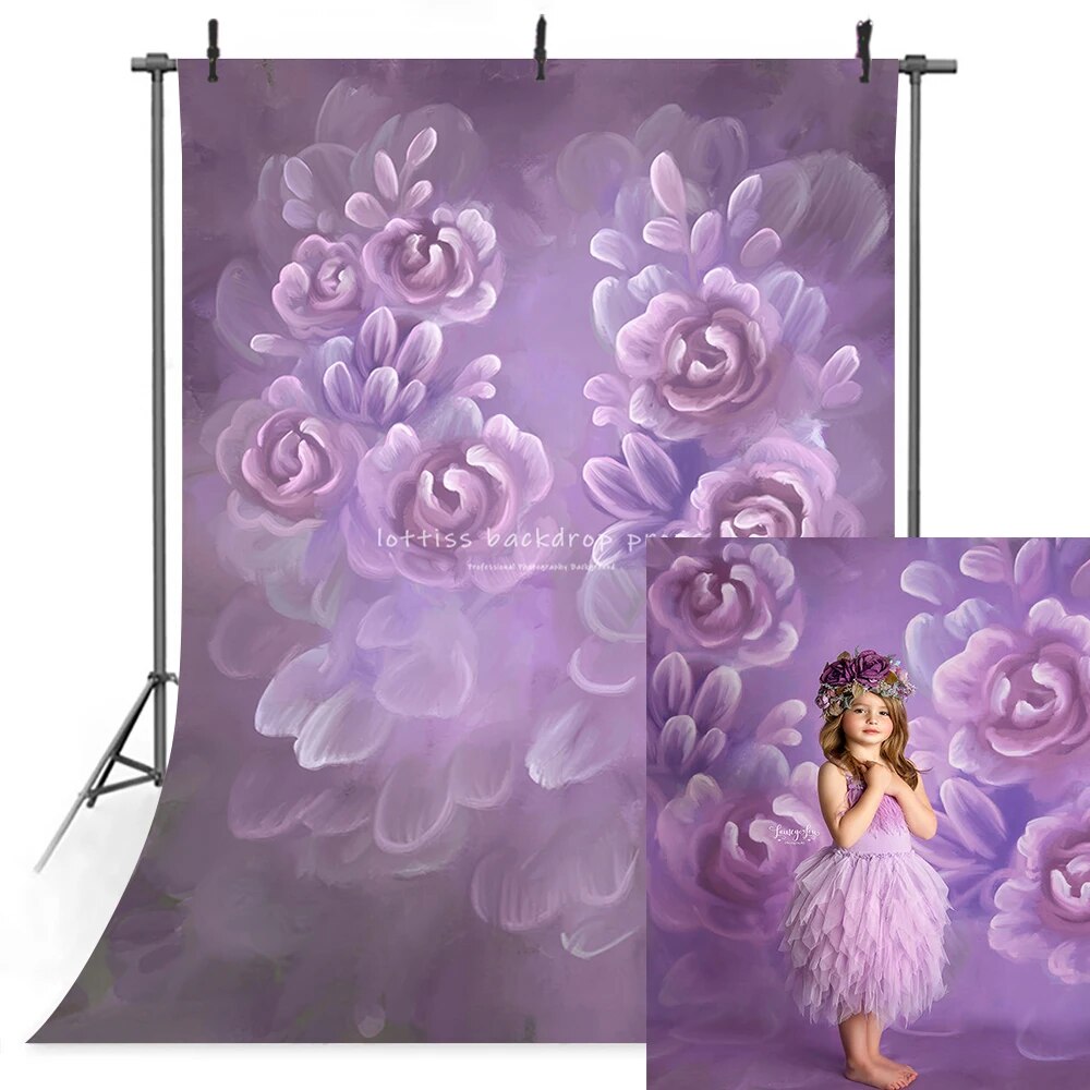 Fine Art Flower Backdrops Kids Baby Photography Props Newborn Birthday Child Adult Photocall Hand Painting Floral Background