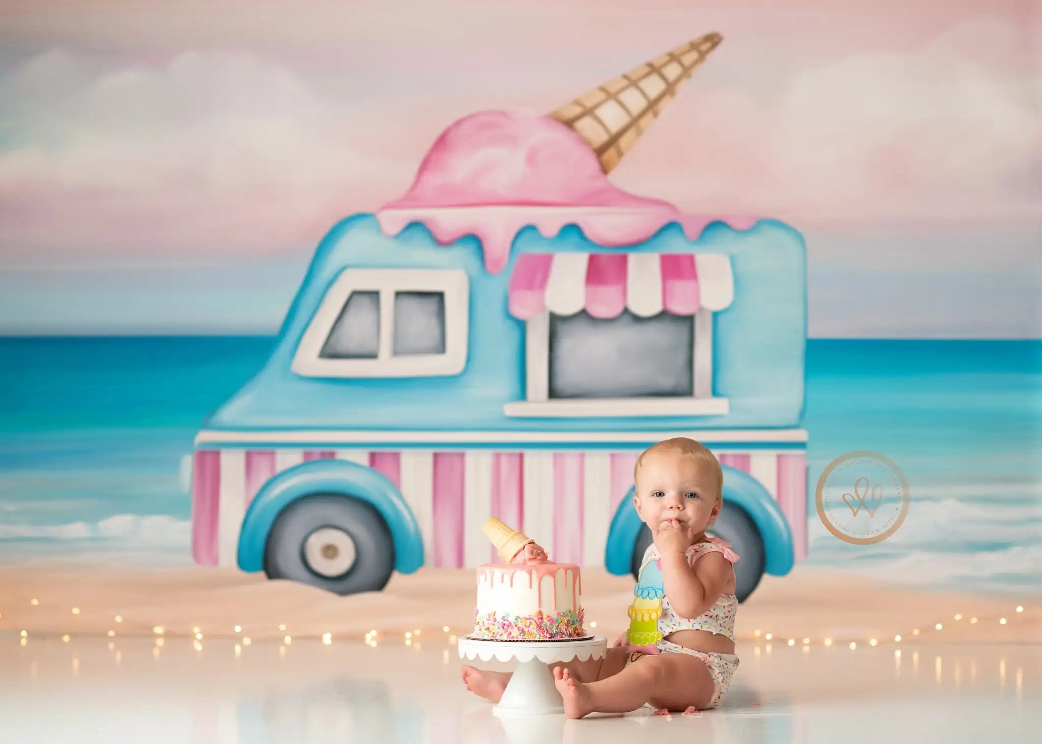 Summer Sweets Backdrop Kids Baby Cake Smash Photography Props Ice Cream Cars Child Girls Adult Birthday Party Backgrounds