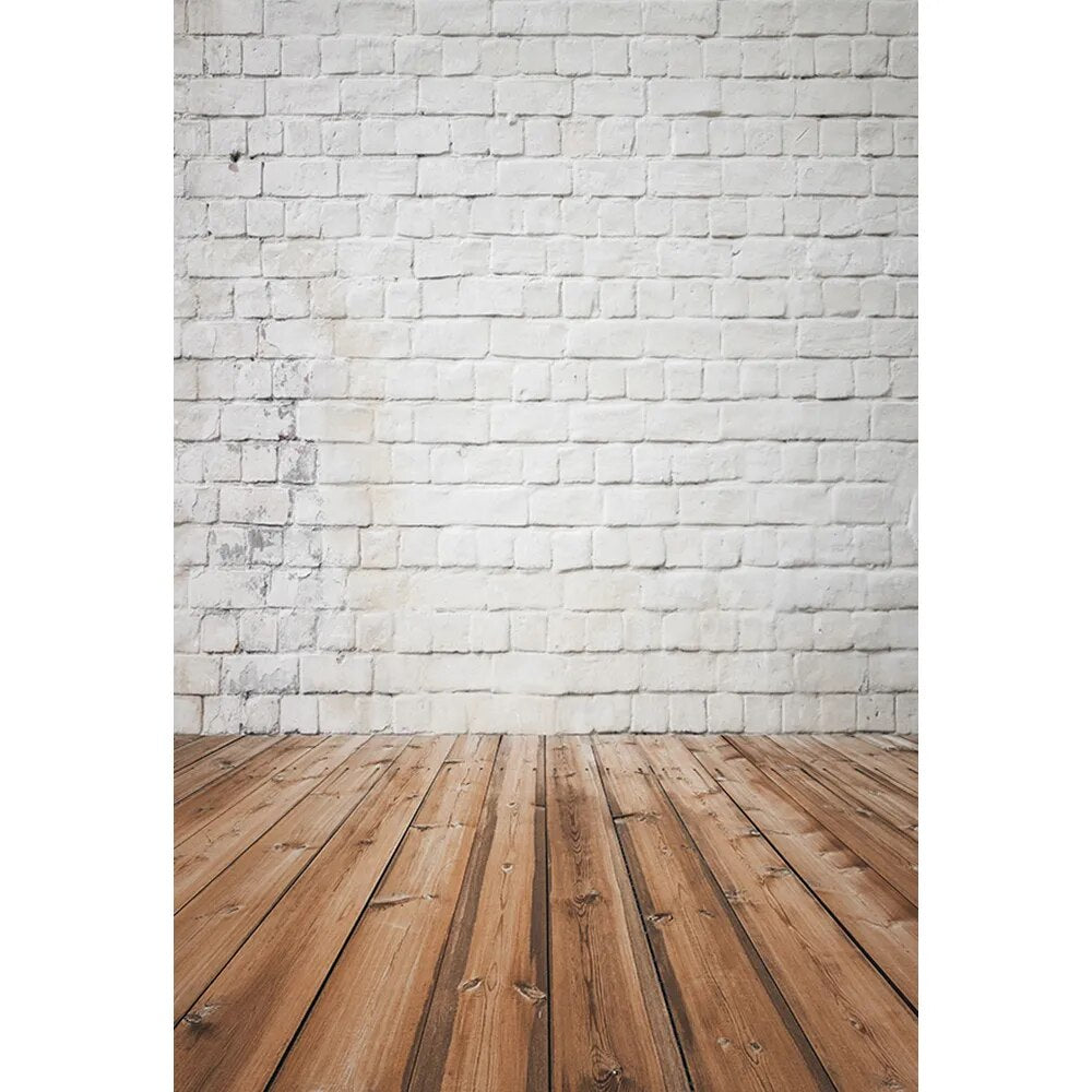 Brick Wall Photography Background Cement Wall Wooden Floor Baby Portrait Food Baby Photo Studio Interior Wall Backdrop