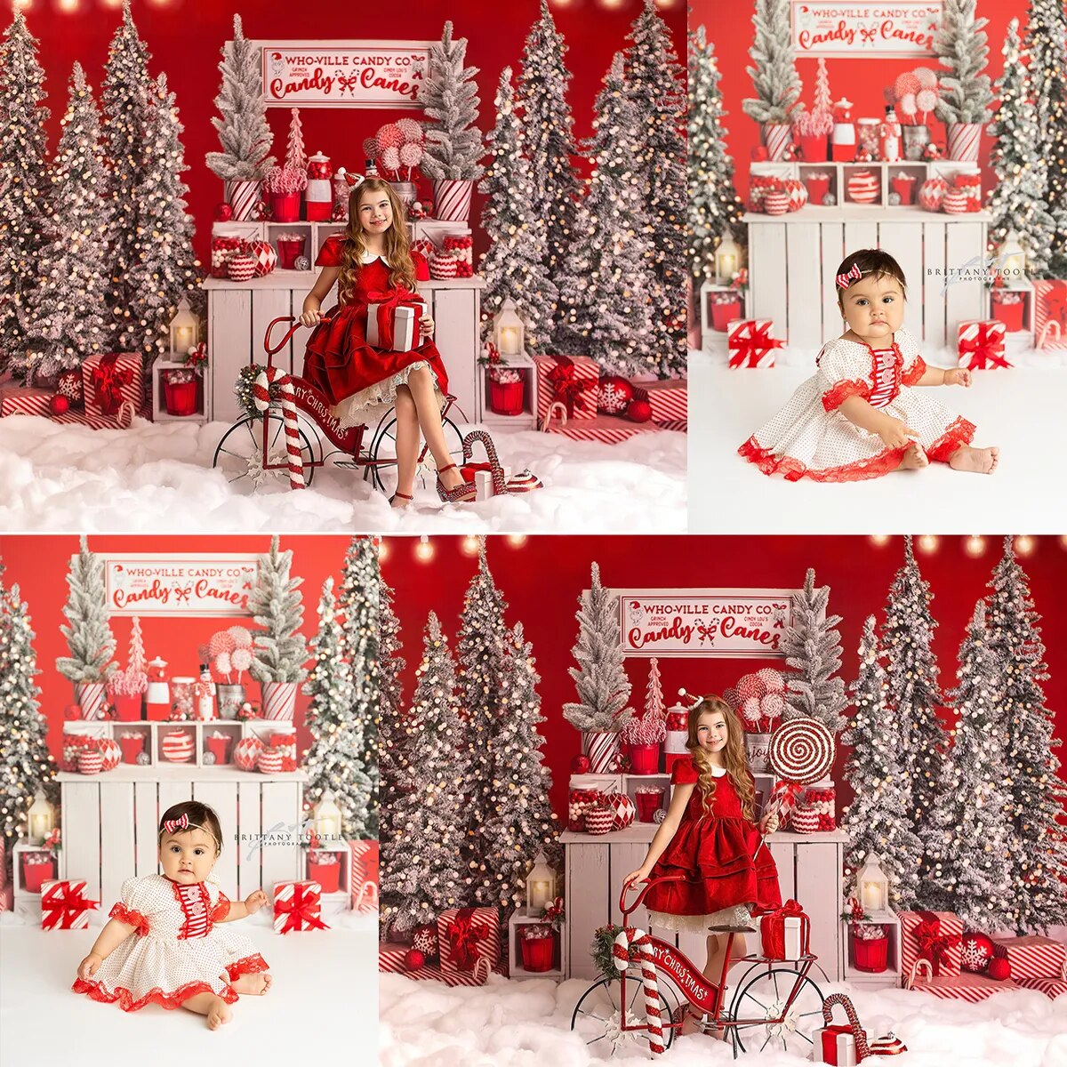 Candy Trees Backdrops Christmas Children Photography Baby Kids Family Portriat Props Winter Festival Background Photostudio