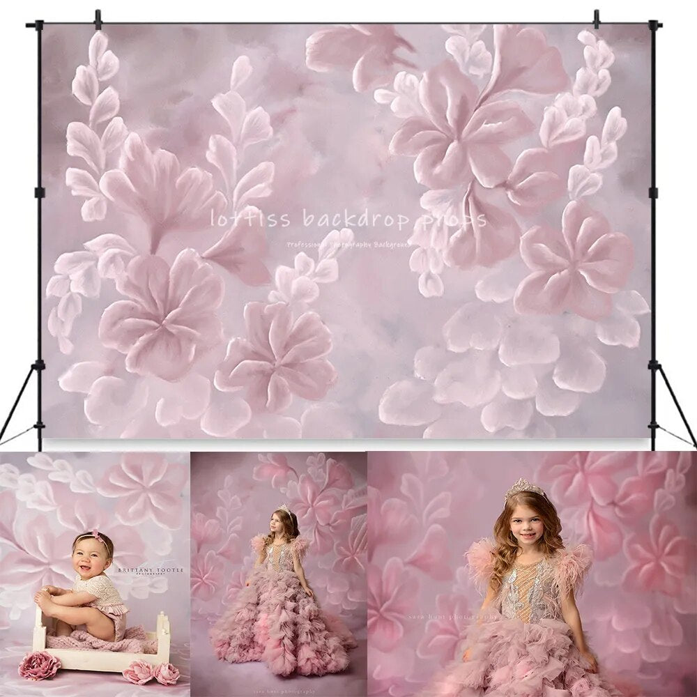 Peinture à l'huile toile de fond florale pour la photographie de grossesse Art fille femmes enceintes arrière-plan bébé enfants anniversaire Photo Studio accessoires 