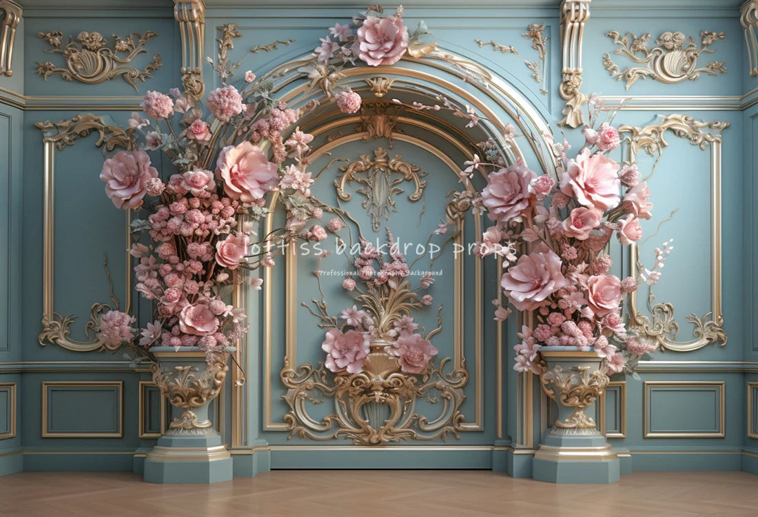 Spring Castle Garden Backdrops Kids Baby Photography Props Child Adult Photocall Decors Red Rose Floral Classic Wall Backgrounds