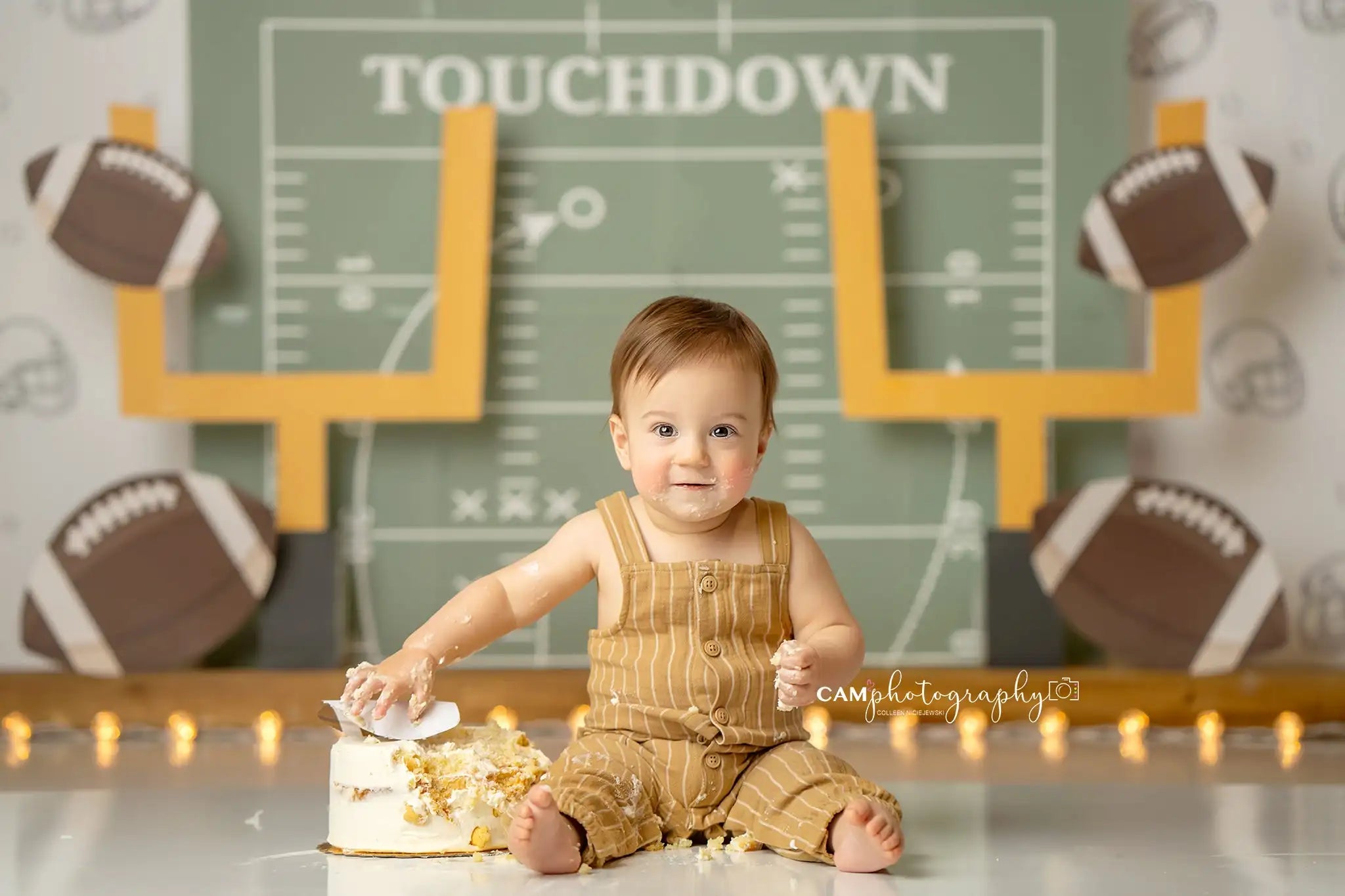 Football Kids Baby Cake Smash Backdrops Child Adult Birthday Photo Shoot Backgrounds Family Party Photocall Photograhy Decors