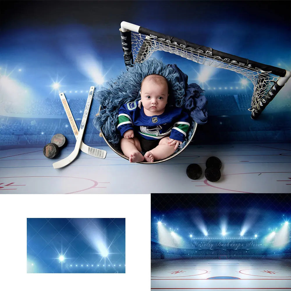 Ice Hockey Backdrop Newborn Baby Portrait Photography Props Sports Kids Boys Adult Cake Smash Photocall Decors Studio Background