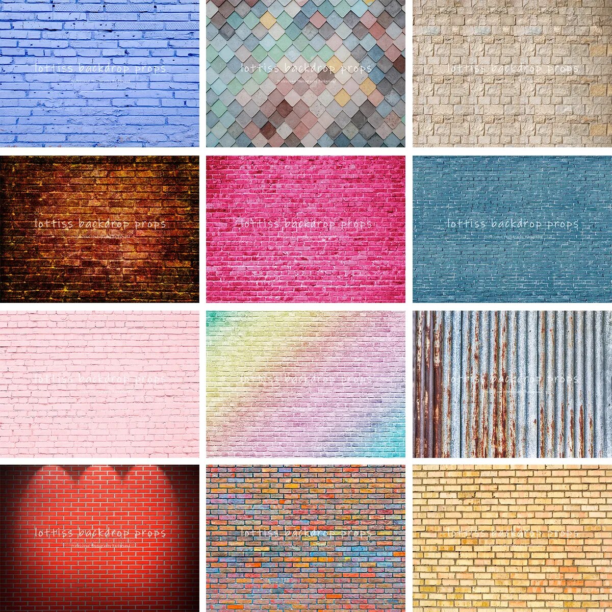 Colored Brick Wall Backdrops For Photography Adult Portrait Kids Birthday Decor Old Colorful Red Pink Brick-wall Background