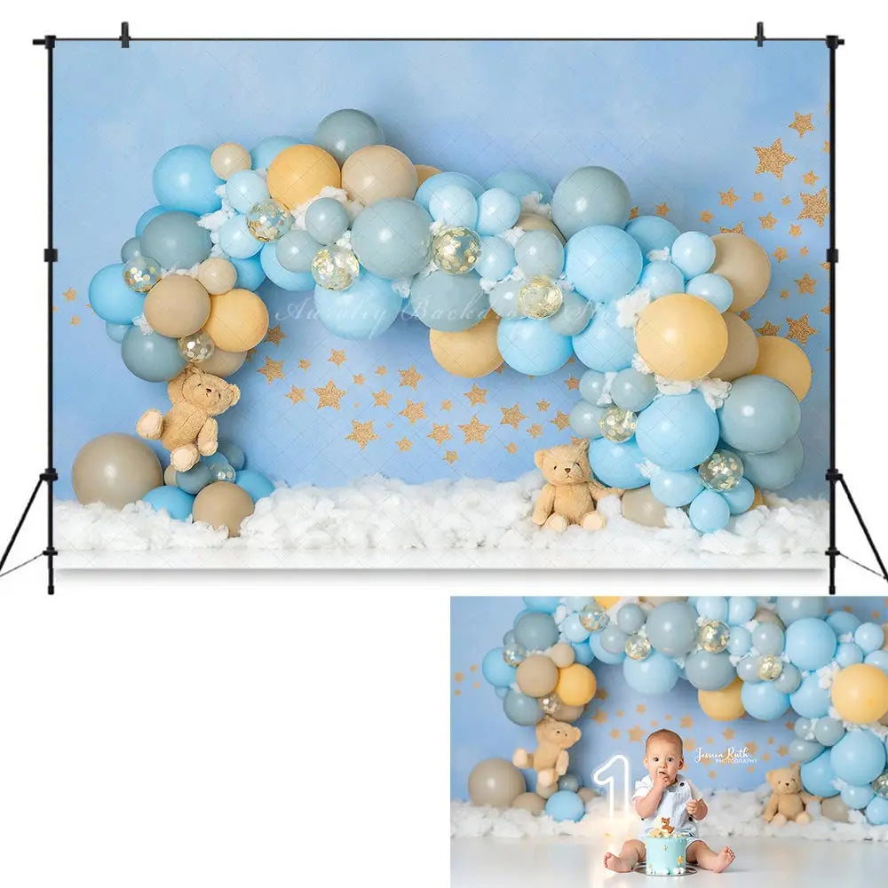 The Rock Show Photography Backdrop Kids Boys Birthday Photocall Decors Child Kids Adult Balloons Studio Backgrounds