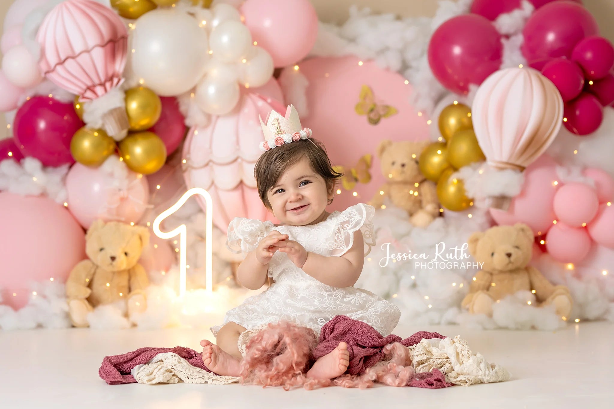 Pastel Space Balloons Arch Photo Backdrop Kids Baby Cake Smash Photography Props Child Adult Birthday Studio Backgrounds