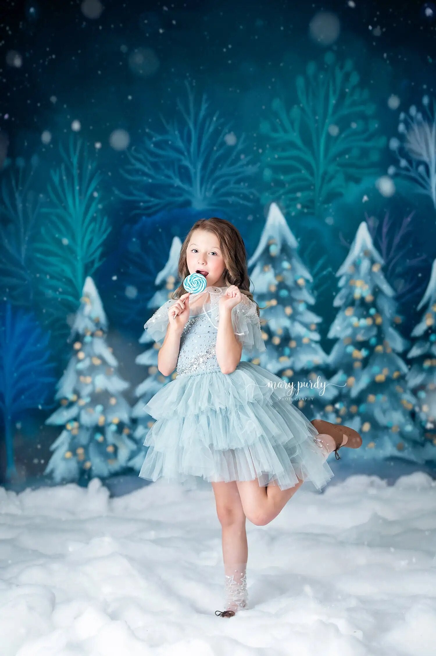 Christmas at the Northern Lights Backdrops Kids Adult Portrait Photography For Photostudio Child Xmas Snowy Forest Background