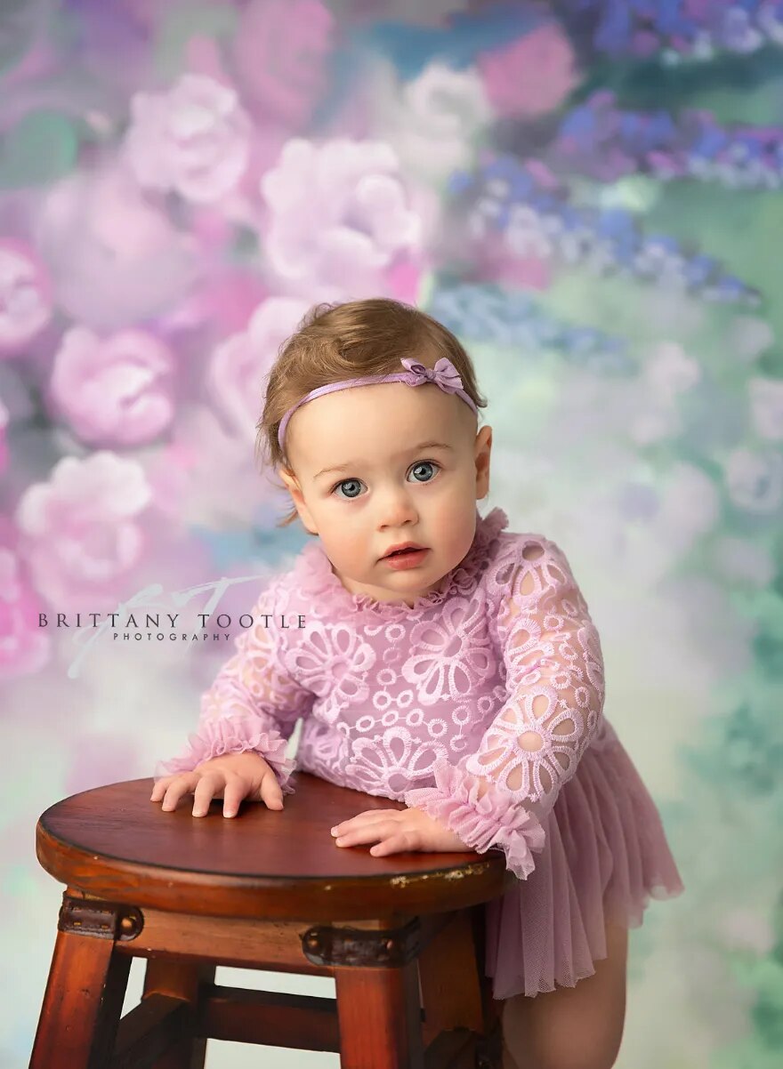 Fine Art Flower Backdrop Child Gril Portrait Pregnant Woman Photocall Photostudio Props Pink Floral Garden Background