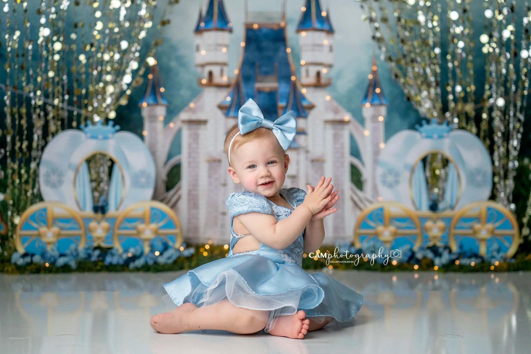 Castle Princess Backdrops Kids Baby Photography Props Child Cake Smash Birthday Photocall Props Girl Dancing Stage Background